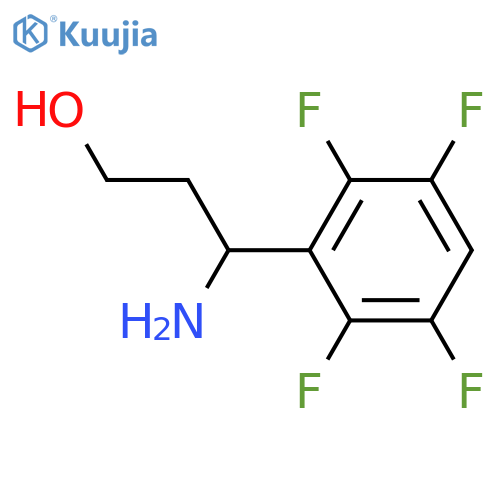 3-amino-3-(2,3,5,6-tetrafluorophenyl)propan-1-ol structure