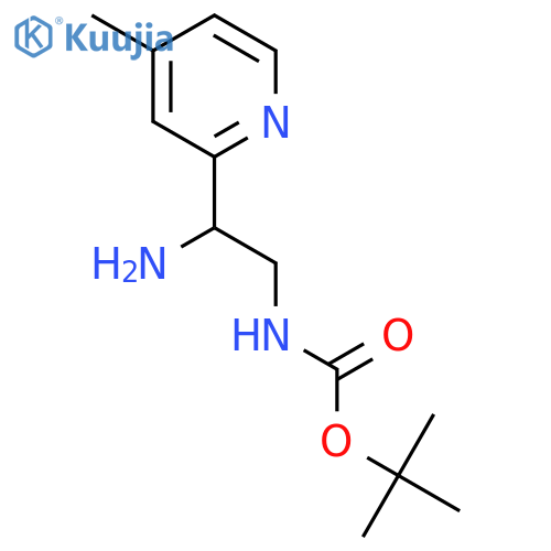 tert-butyl N-2-amino-2-(4-methylpyridin-2-yl)ethylcarbamate structure
