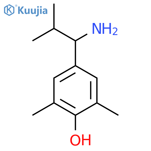 4-(1-amino-2-methylpropyl)-2,6-dimethylphenol structure