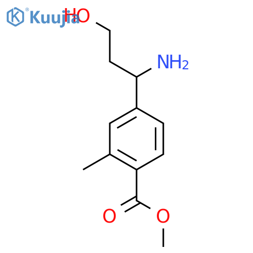 Methyl 4-(1-amino-3-hydroxypropyl)-2-methylbenzoate structure