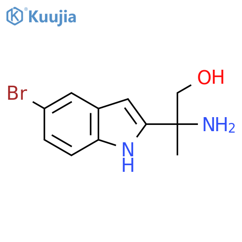 2-amino-2-(5-bromo-1H-indol-2-yl)propan-1-ol structure