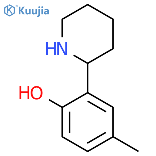 4-methyl-2-(piperidin-2-yl)phenol structure