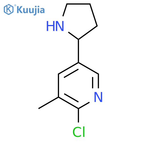 2-Chloro-3-methyl-5-(pyrrolidin-2-yl)pyridine structure