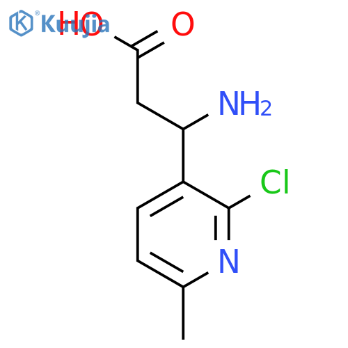 3-amino-3-(2-chloro-6-methylpyridin-3-yl)propanoic acid structure