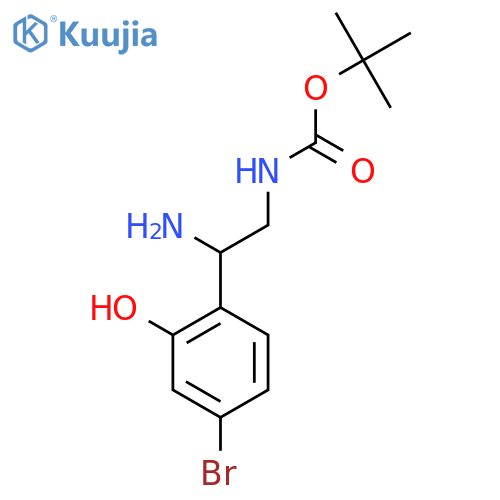 tert-butyl N-2-amino-2-(4-bromo-2-hydroxyphenyl)ethylcarbamate structure