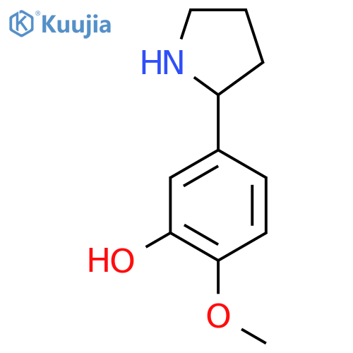 2-methoxy-5-(pyrrolidin-2-yl)phenol structure