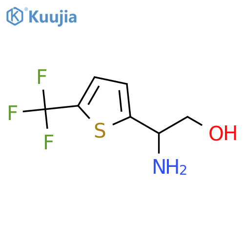 2-amino-2-5-(trifluoromethyl)thiophen-2-ylethan-1-ol structure