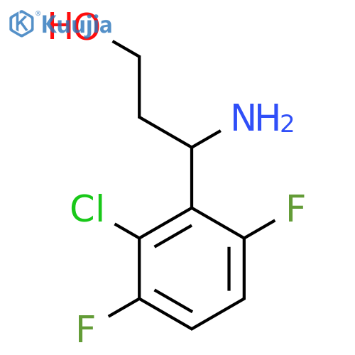 3-amino-3-(2-chloro-3,6-difluorophenyl)propan-1-ol structure