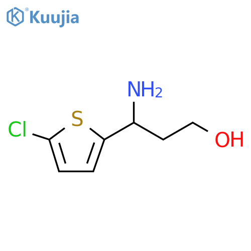 3-amino-3-(5-chlorothiophen-2-yl)propan-1-ol structure