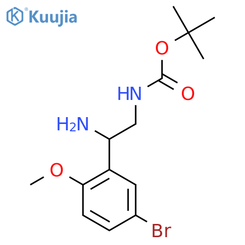 tert-butyl N-2-amino-2-(5-bromo-2-methoxyphenyl)ethylcarbamate structure
