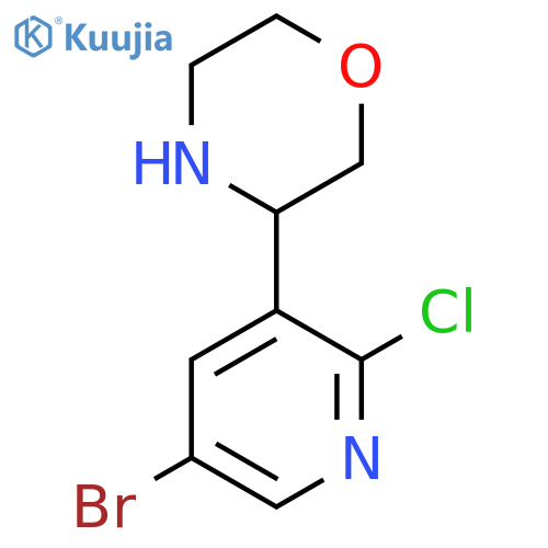3-(5-bromo-2-chloropyridin-3-yl)morpholine structure