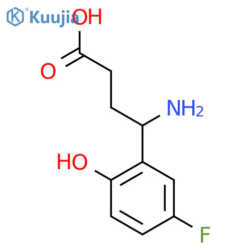 4-amino-4-(5-fluoro-2-hydroxyphenyl)butanoic acid structure
