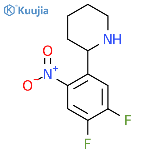 2-(4,5-difluoro-2-nitrophenyl)piperidine structure