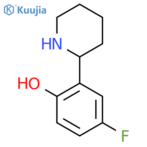 4-fluoro-2-(piperidin-2-yl)phenol structure