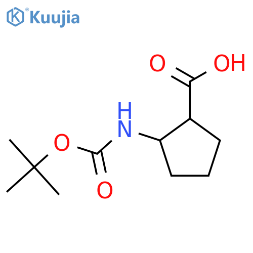 2-tert-butoxycarbonylamino-cyclopentanecarboxylic acid structure