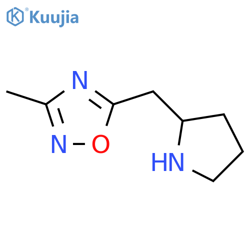 3-methyl-5-(pyrrolidin-2-ylmethyl)-1,2,4-oxadiazole structure