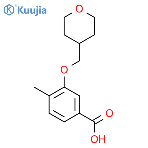 4-Methyl-3-[(oxan-4-yl)methoxy]benzoic acid structure