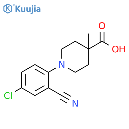1-(4-chloro-2-cyanophenyl)-4-methylpiperidine-4-carboxylic acid structure
