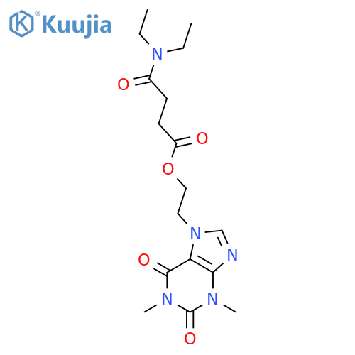 Butanoic acid,4-(diethylamino)-4-oxo-,2-(1,2,3,6-tetrahydro-1,3-dimethyl-2,6-dioxo-7H-purin-7-yl)ethyl ester structure