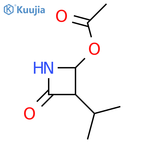 2-Azetidinone,4-(acetyloxy)-3-(1-methylethyl)-, (3S-trans)- (9CI) structure