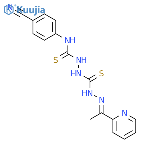 Carbonothioicdihydrazide,2-[[(4-cyanophenyl)amino]thioxomethyl]-2'-[1-(2-pyridinyl)ethylidene]- (9CI) structure