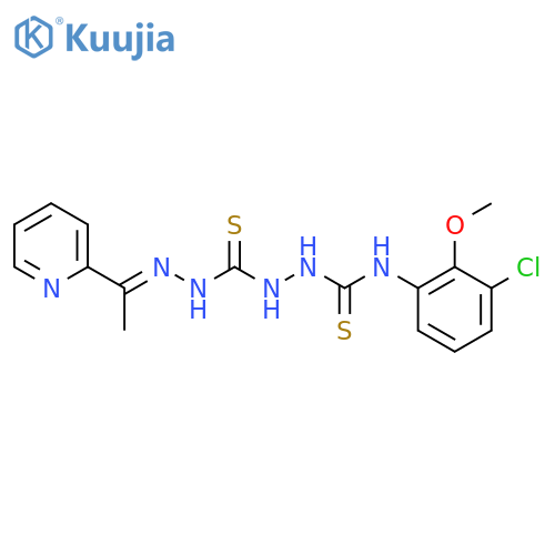 Carbonothioicdihydrazide,2-[[(3-chloro-2-methoxyphenyl)amino]thioxomethyl]-2'-[1-(2-pyridinyl)ethylidene]-(9CI) structure