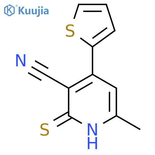 6-Methyl-4-thiophen-2-yl-2-thioxo-1,2-dihydro-pyridine-3-carbonitrile structure