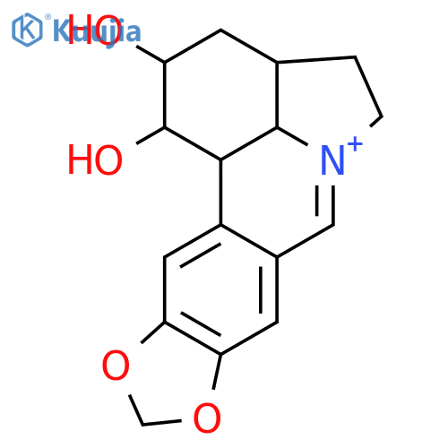 (1S,2S,3aR,12bS,12cR)-1,2,3,3a,4,5,12b,12c-octahydro-1,2-dihydroxy[1,3]dioxolo[4,5-j]pyrrolo[3,2,1-de]phenanthridin-6-ium structure