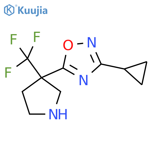 3-cyclopropyl-5-3-(trifluoromethyl)pyrrolidin-3-yl-1,2,4-oxadiazole structure