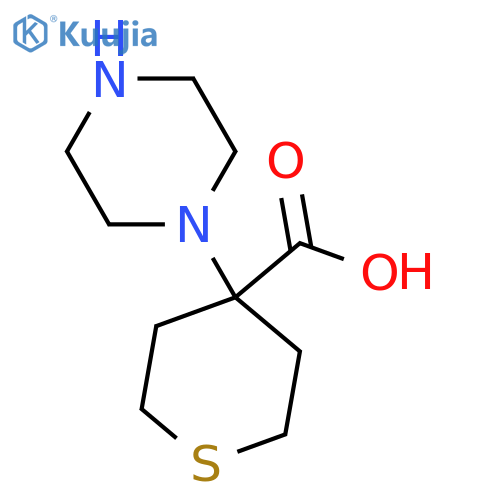 4-(piperazin-1-yl)thiane-4-carboxylic acid structure