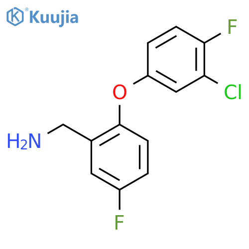 (2-(3-Chloro-4-fluorophenoxy)-5-fluorophenyl)methanamine structure