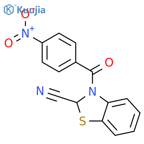 2-Benzothiazolecarbonitrile, 2,3-dihydro-3-(4-nitrobenzoyl)-, (±)- structure