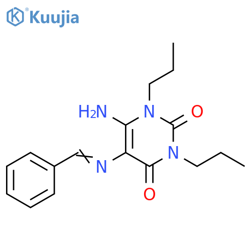 2,4(1H,3H)-Pyrimidinedione, 6-amino-5-[(phenylmethylene)amino]-1,3-dipropyl- structure