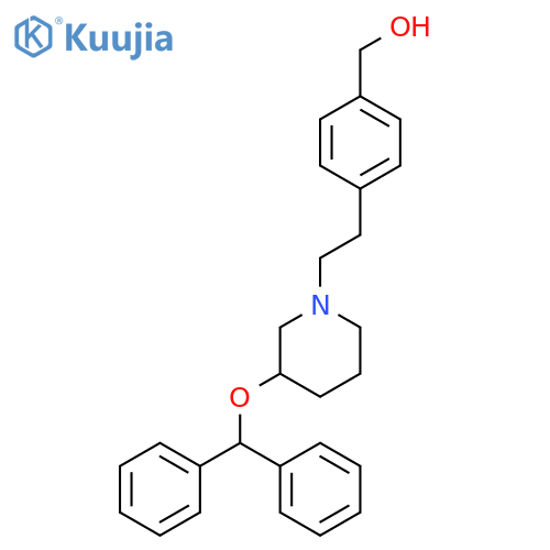 Benzenemethanol, 4-[2-[3-(diphenylmethoxy)-1-piperidinyl]ethyl]-, (±)- structure