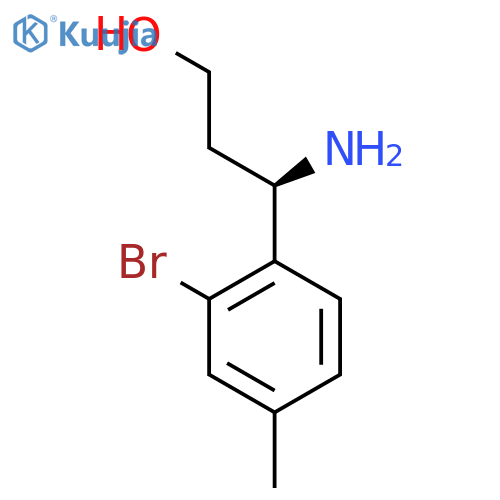 (3R)-3-amino-3-(2-bromo-4-methylphenyl)propan-1-ol structure