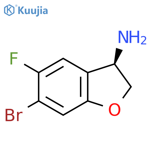 3-Benzofuranamine, 6-bromo-5-fluoro-2,3-dihydro-, (3R)- structure