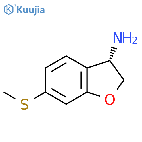 3-Benzofuranamine, 2,3-dihydro-6-(methylthio)-, (3S)- structure
