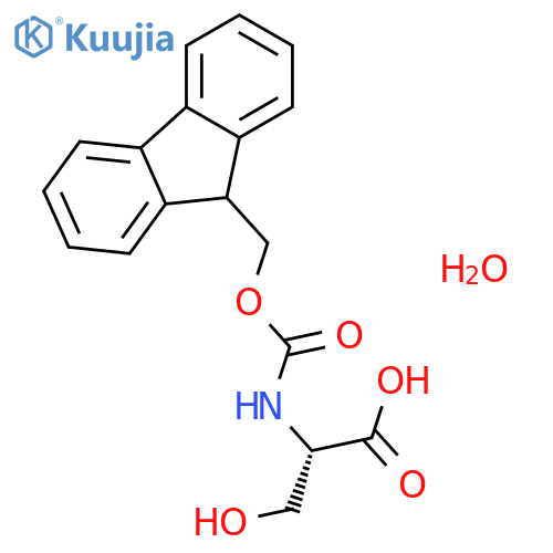 (S)-2-((((9H-Fluoren-9-yl)methoxy)carbonyl)amino)-3-hydroxypropanoic acid hydrate structure