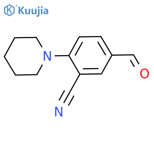 5-formyl-2-(piperidin-1-yl)benzonitrile structure