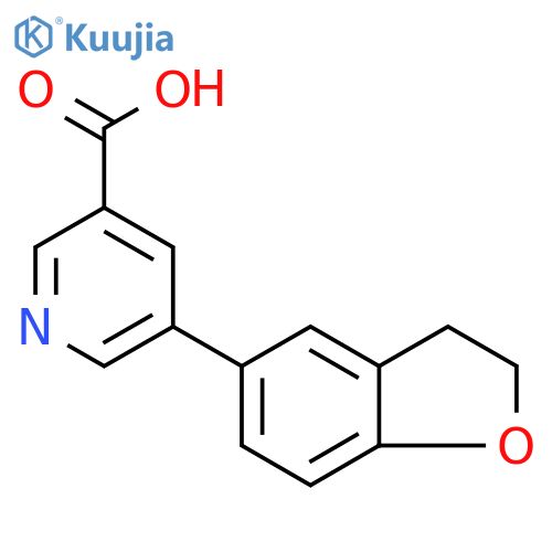 5-(2,3-dihydro-1-benzofuran-5-yl)pyridine-3-carboxylic acid structure