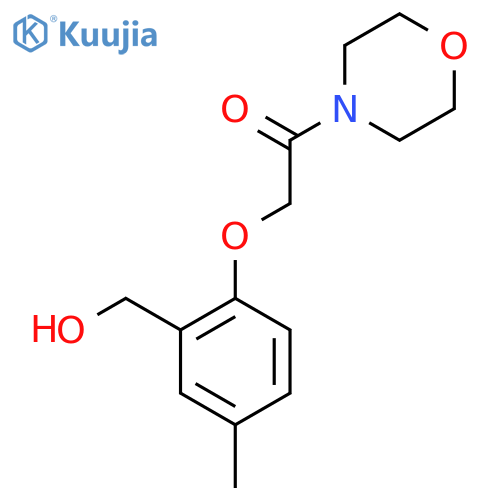 2-(2-Hydroxymethyl-4-methyl-phenoxy)-1-morpholin-4-yl-ethanone structure