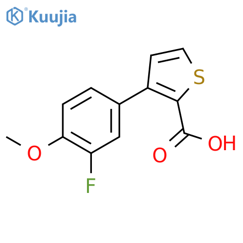 3-(3-Fluoro-4-methoxyphenyl)thiophene-2-carboxylic acid structure
