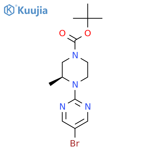 Tert-butyl (3S)-4-(5-bromo-2-pyrimidinyl)-3-methyl-1-piperazinecarboxylate structure
