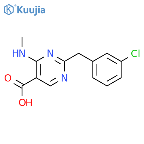 2-(3-Chlorobenzyl)-4-(methylamino)pyrimidine-5-carboxylic acid structure