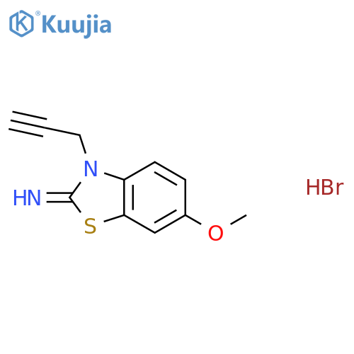 6-methoxy-3-(prop-2-yn-1-yl)-2,3-dihydro-1,3-benzothiazol-2-imine hydrobromide structure