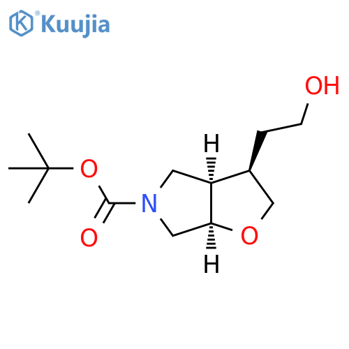 RACEMIC-(3S,3AS,6AS)-TERT-BUTYL 3-(2-HYDROXYETHYL)TETRAHYDRO-2H-FURO[2,3-C]PYRROLE-5(3H)-CARBOXYLATE structure