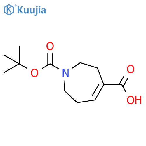 1-(tert-butoxy)carbonyl-2,3,6,7-tetrahydro-1H-azepine-4-carboxylic acid structure