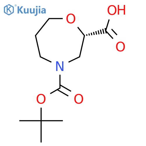(2S)-4-[(tert-butoxy)carbonyl]-1,4-oxazepane-2-carboxylic acid structure