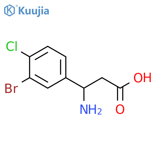 3-amino-3-(3-bromo-4-chlorophenyl)propanoic acid structure
