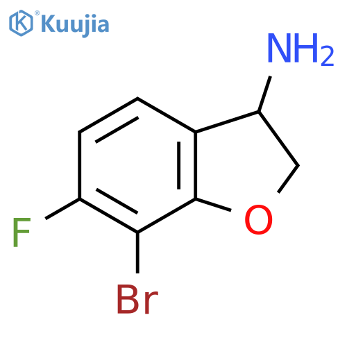 7-Bromo-6-fluoro-2,3-dihydro-1-benzofuran-3-amine structure